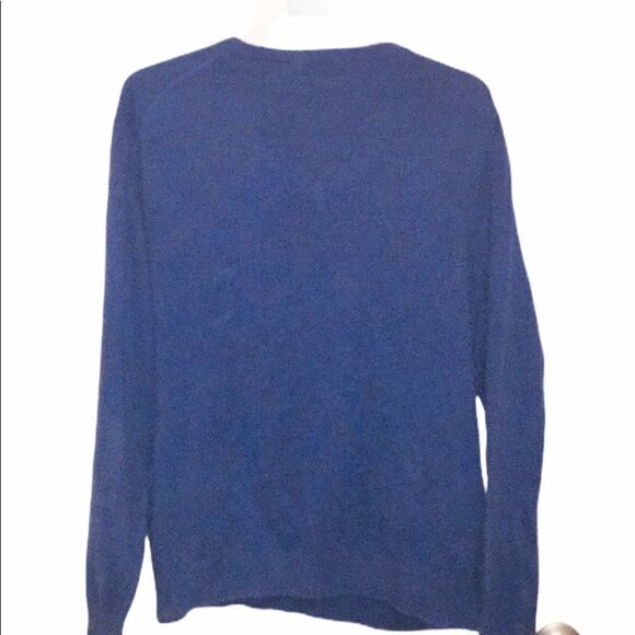 Lands End V Neck Sweater Men's Large Blue - Picture 2 of 9